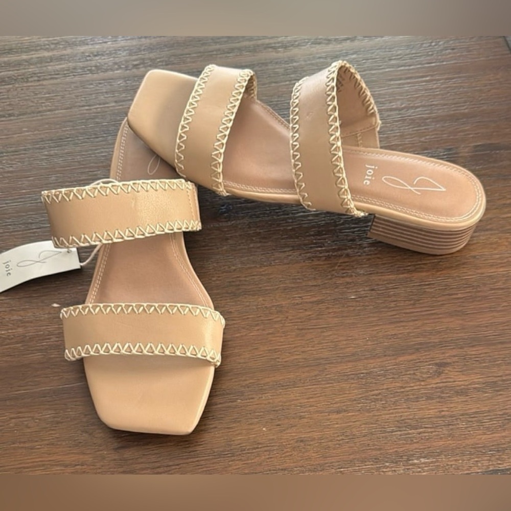 JOIE WOMENS CHIARA SANDALS SLIP ON 2 STRAPS  TAN size 8.5